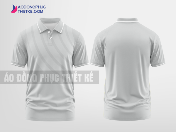Mẫu áo đồng phục polo Quỳnh Khanh Màu bạc thiết kế in đẹp DPP2510