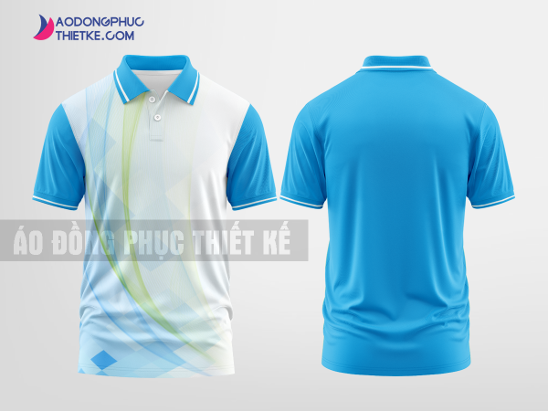 Mẫu áo đồng phục thun cổ bẻ Địa Lý Innovations Màu xanh da trời thiết kế độc DPP2787