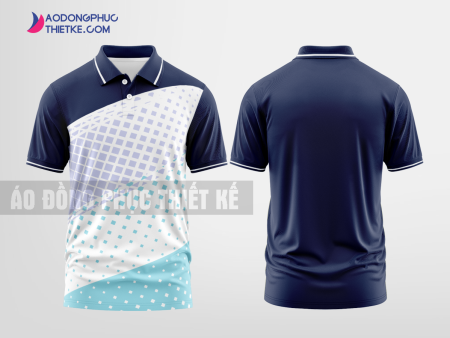 Mẫu áo đồng phục thun cổ bẻ Quang Trung A Innovations Màu tím than thiết kế uy tín DPP2984