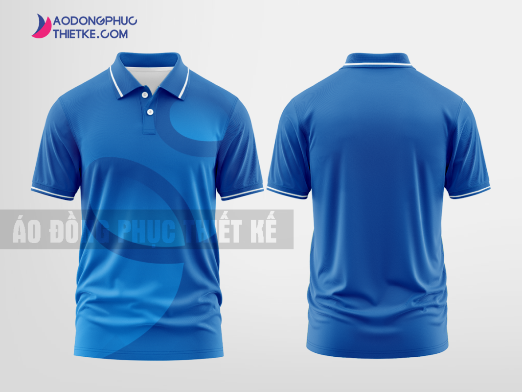 Mẫu áo polo 3D đồng phục Đối Thủ Holdings Màu xanh biển thiết kế uy tín DPP2850