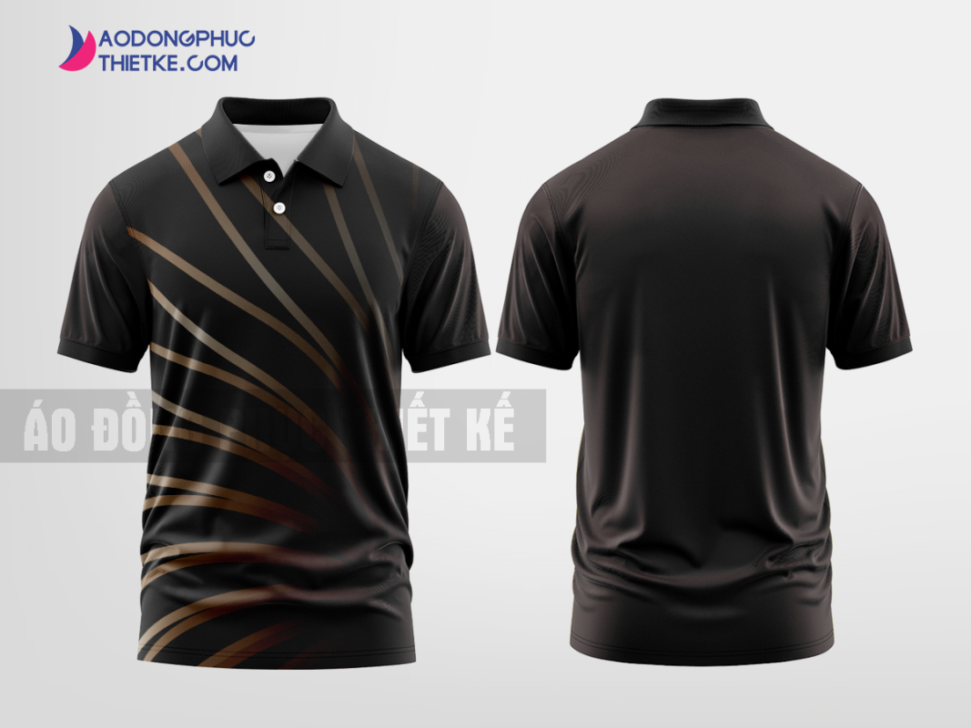 Mẫu áo polo 3D đồng phục Vương Quốc Holdings Màu đen thiết kế uy tín DPP2764