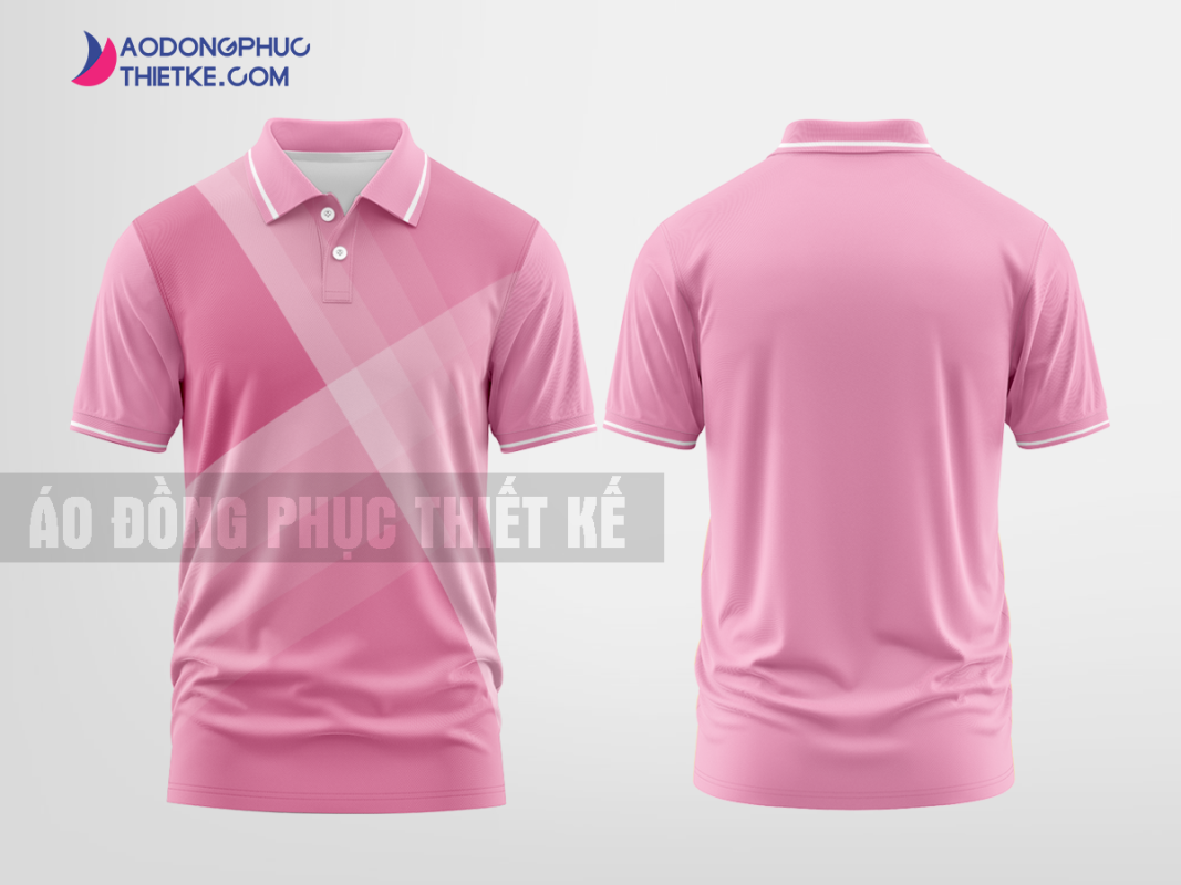 Mẫu áo polo doanh nghiệp Hoàng Anh Màu hồng phấn thiết kế nam DPP2506