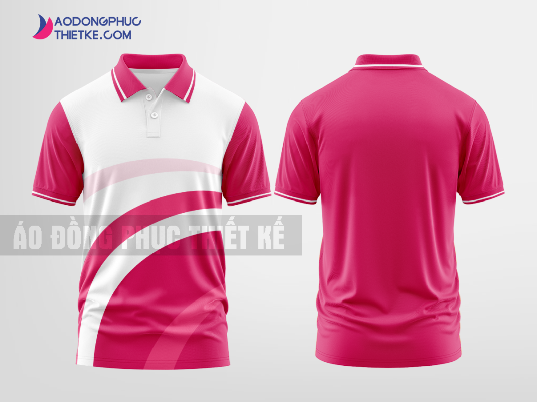 Mẫu áo thun đồng phục cổ trụ Mặt Trăng Innovations Màu hồng thiết kế nổi bật DPP2767