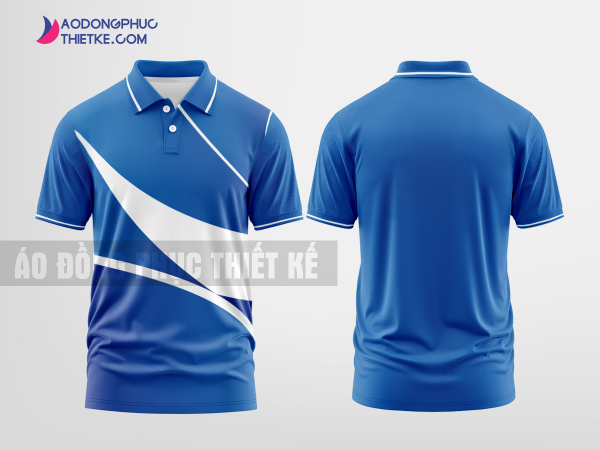 Mẫu áo thun đồng phục cổ trụ Quỳnh Hương Màu xanh biển thiết kế cao cấp DPP2501