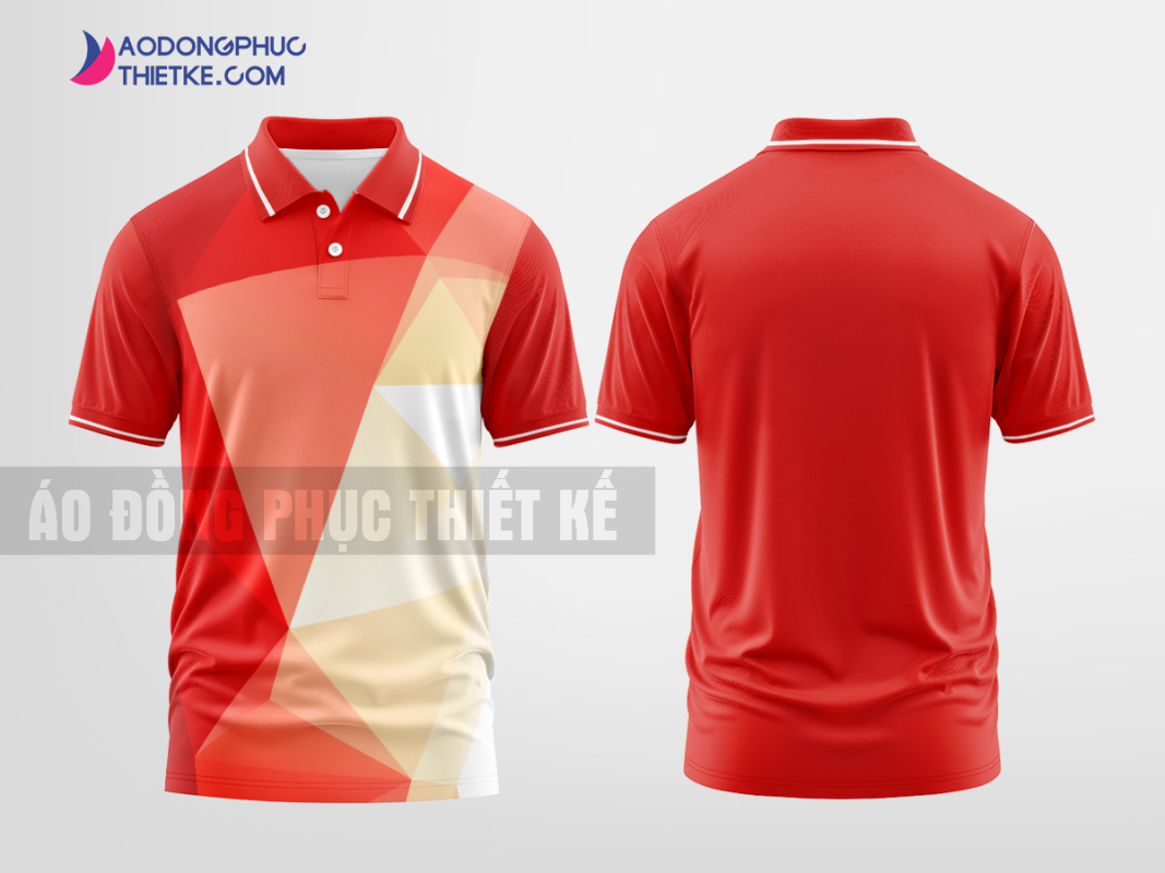 Mẫu áo thun đồng phục cổ trụ Sự Kiện Holdings Màu Đỏ Son thiết kế thương hiệu DPP2796