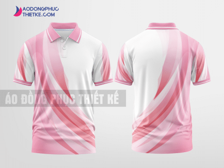 Mẫu áo đồng phục Đất Việt Tour màu hồng thiết kế mẫu 3 DPP1124C