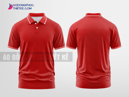 Mẫu áo đồng phục Dong Tam Group màu đỏ thiết kế mẫu 3 DPP62c