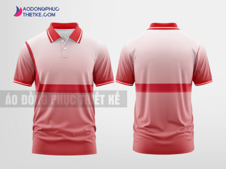 Mẫu áo đồng phục Greenfeed màu đỏ thiết kế mẫu 3 DPP100C