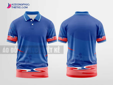 Mẫu áo đồng phục Hanoi Toserco màu xanh dương thiết kế mẫu 3 DPP1121C