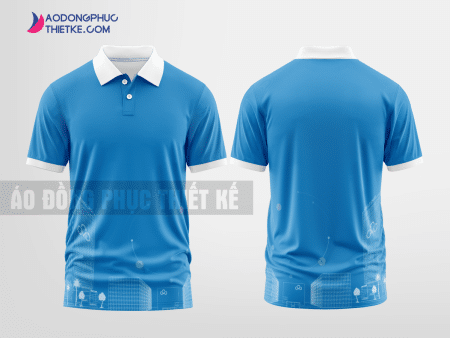 Mẫu áo đồng phục Tập Đoàn Công Nghệ CMC màu xanh da trời thiết kế mẫu 1 DPP50A