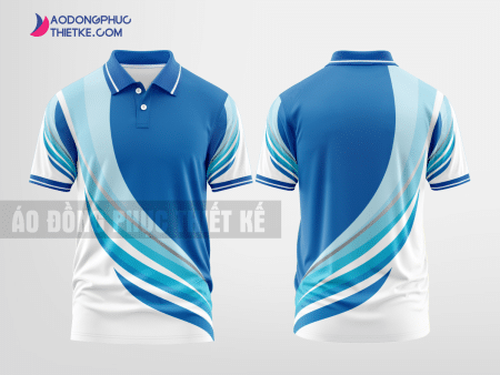Mẫu áo đồng phục Tập đoàn FLC màu xanh dương thiết kế mẫu 3 DPP72C