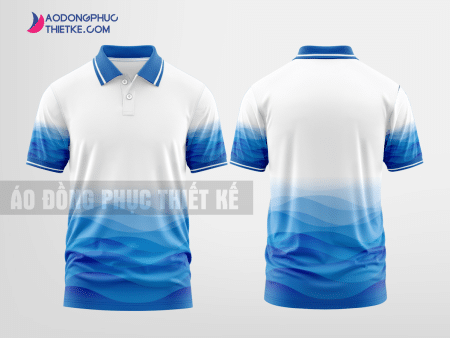 Mẫu áo đồng phục Tours4fun màu xanh biển thiết kế mẫu 3 DPP94C