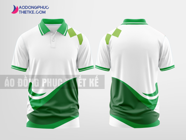 Mẫu áo đồng phục Greentour màu trắng thiết kế mẫu 2 DPP143B