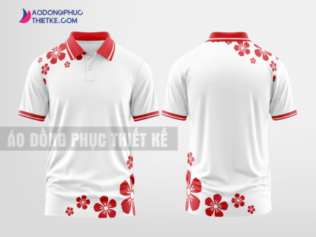 Mẫu áo đồng phục Anh Đào MeKong màu đỏ thiết kế mẫu 2 DPP207B