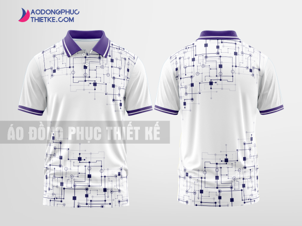 Mẫu áo đồng phục Hanoi Telecom màu trắng thiết kế mẫu 2 DPP169B