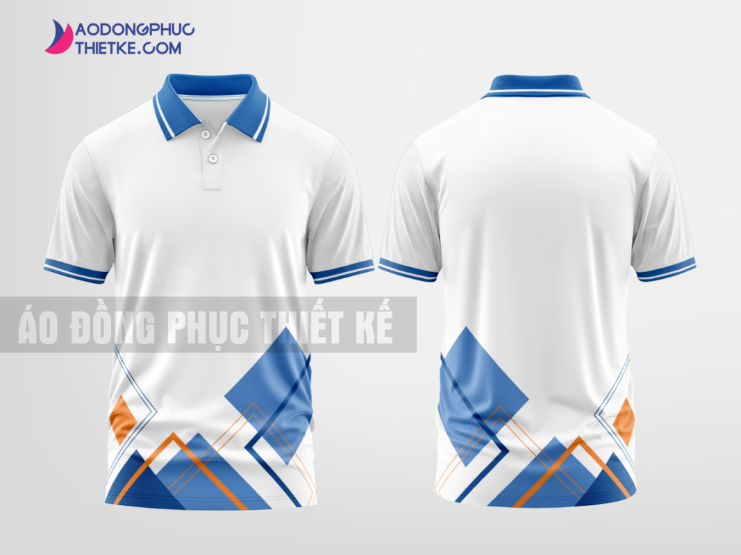 Mẫu áo đồng phục Megahone màu trắng thiết kế mẫu 1 DPP166A
