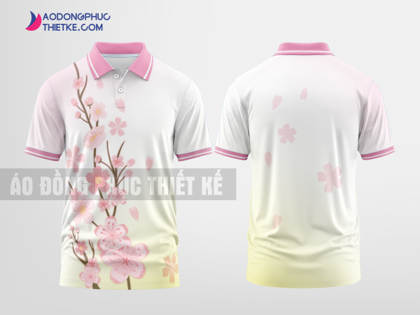 Mẫu áo đồng phục Vinatowel màu hồng thiết kế mẫu 3 DPP159C